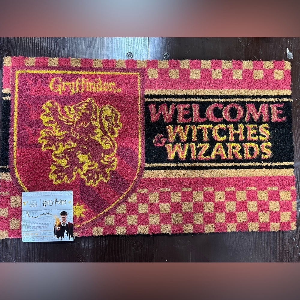 Harry Potter Gryffindor Welcome Mat Welcome Witches and Wizards